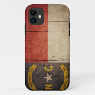 Rugged Wood North Carolina Flag iPhone 11 Case