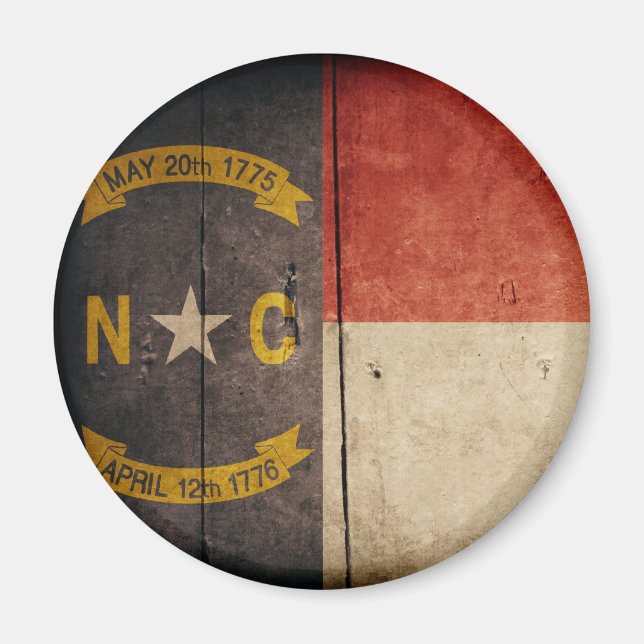 Rugged Wood North Carolina Flag Magnet (Front)