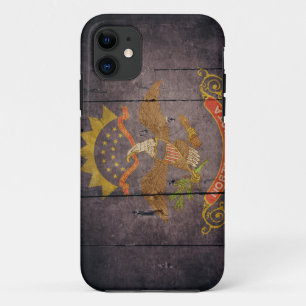 Rugged Wood North Dakota Flag Case-Mate iPhone Case