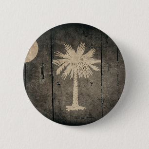 Rugged Wood South Carolina Flag 6 Cm Round Badge