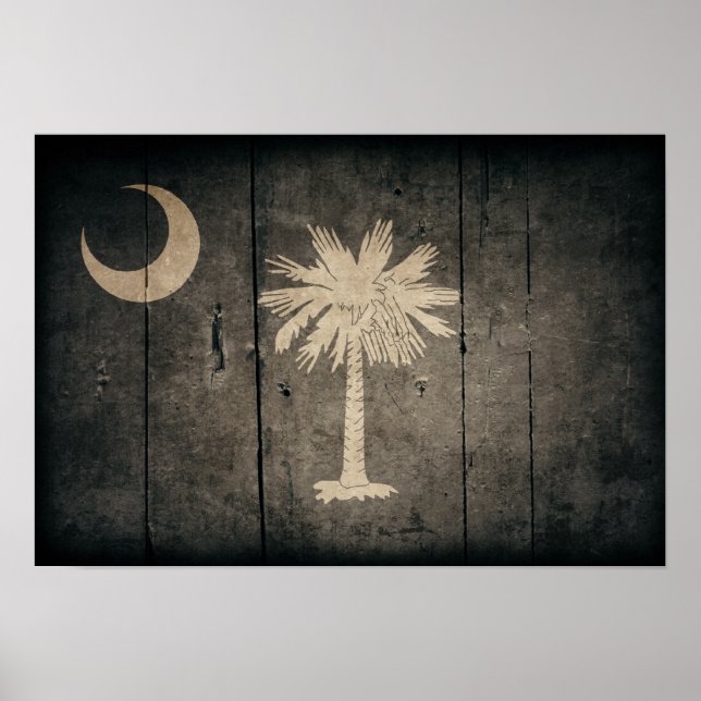 Rugged Wood South Carolina Flag Poster (Front)