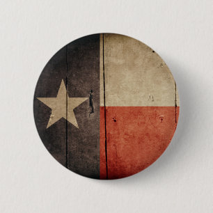 Rugged Wood Texas Flag 6 Cm Round Badge