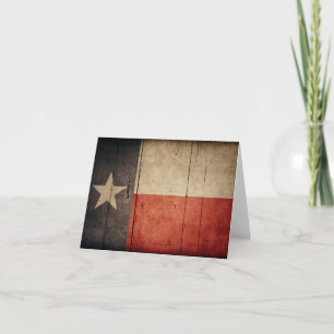 Rugged Wood Texas Flag Card
