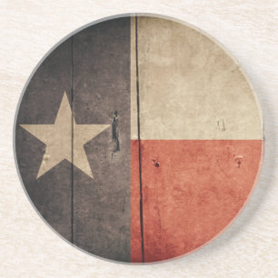 Rugged Wood Texas Flag Coaster