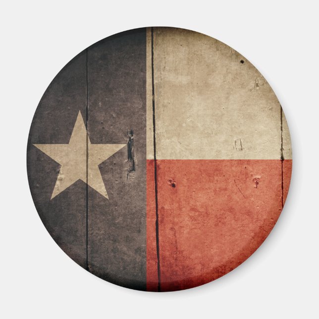 Rugged Wood Texas Flag Magnet (Front)