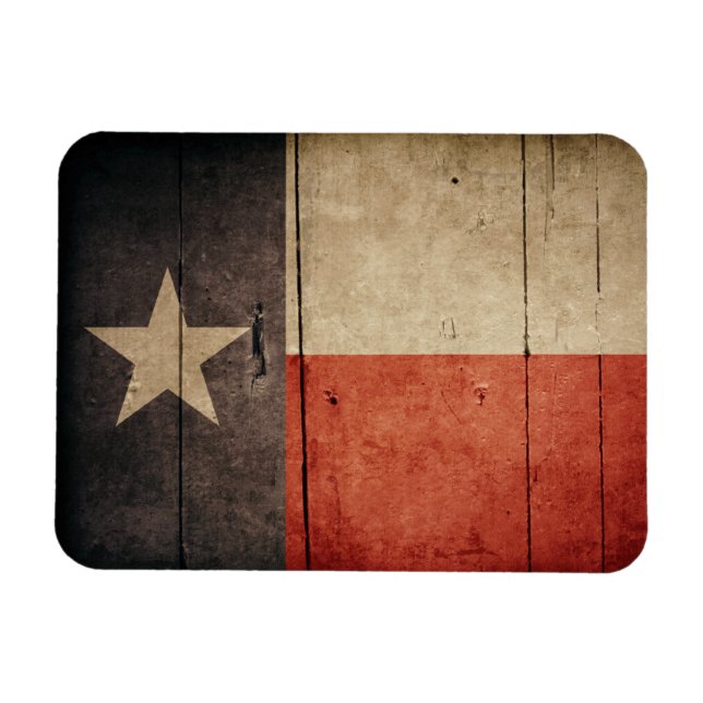 Rugged Wood Texas Flag Magnet (Horizontal)