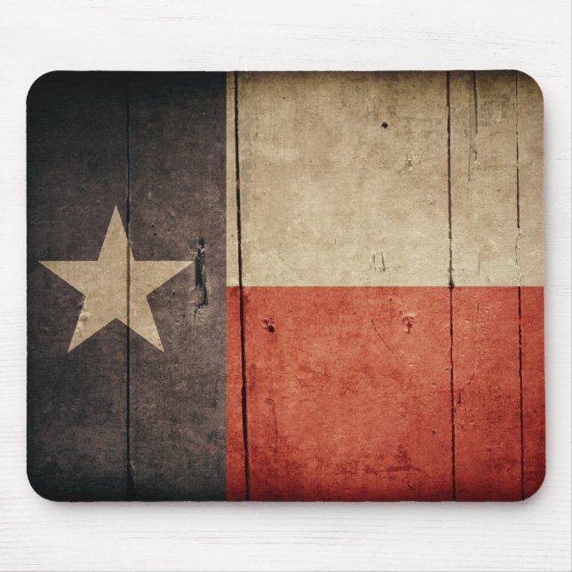 Rugged Wood Texas Flag Mouse Pad (Front)