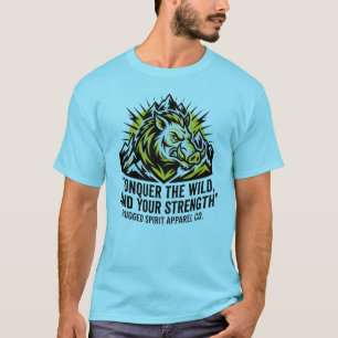 RuggedSpiritWild Boar Outdoor Adventure Front Back T-Shirt
