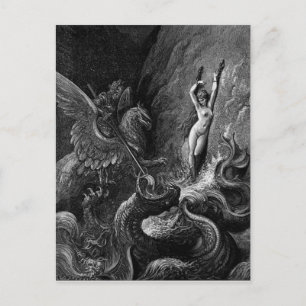 Ruggiero Rescuing Angelica by Gustave Doré Postcard
