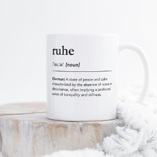 Ruhe Definition German Word Minimalist Dictionary Coffee Mug