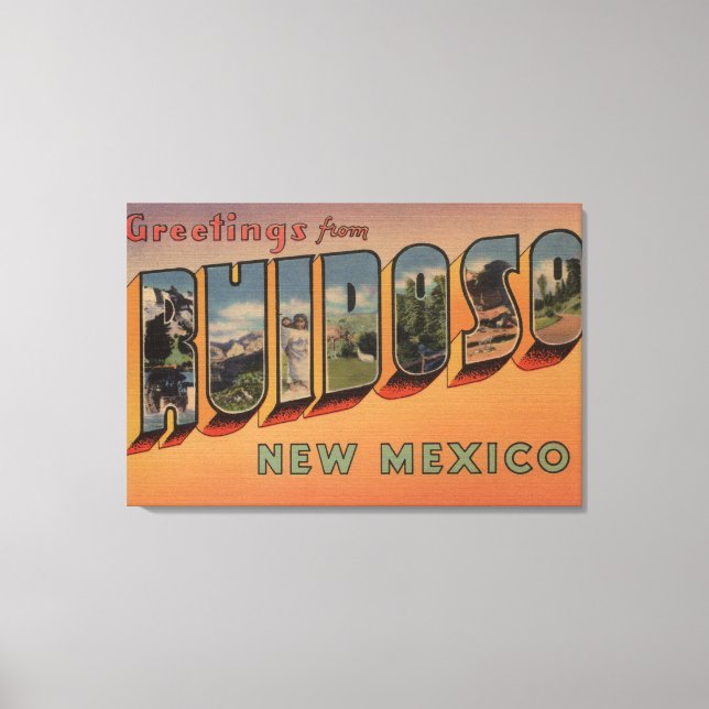 Ruidoso, New Mexico - Large Letter Scenes Canvas Print (Front)