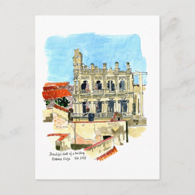 Ruin of Palacio Vienna Hotel, Havana, Cuba Postcard (Front)