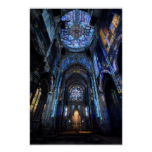 Ruined Cathedral Stained Glass Projection Glow