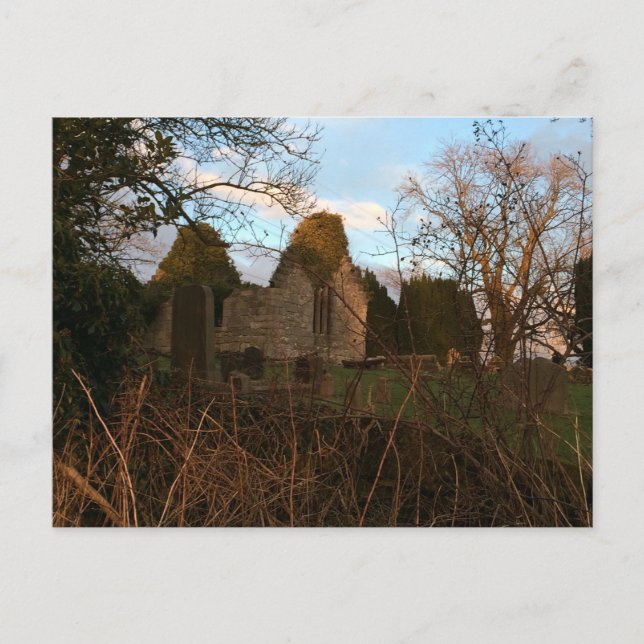 Ruined Church at Sunset Postcard (Front)