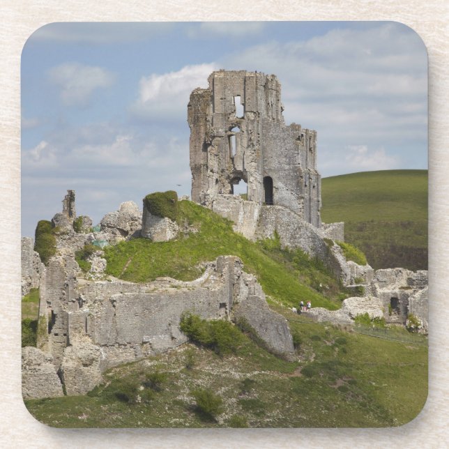 Ruins of Corfe Castle, near Wareham, Dorset, Coaster (Front)