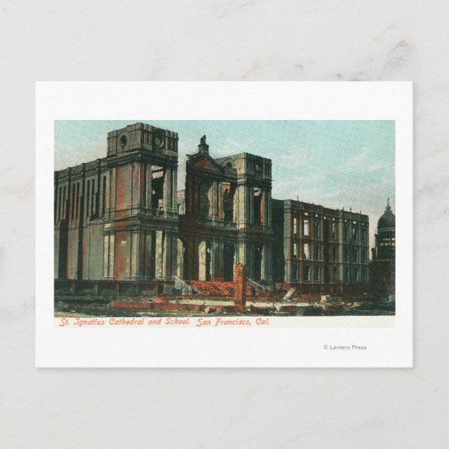 Ruins of St. Ignatius Cathedral and School Postcard (Front)