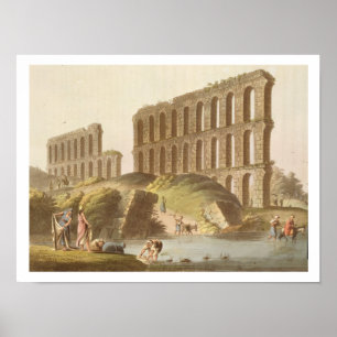 Ruins of the Grand Aqueduct of Ancient Carthage, p Poster