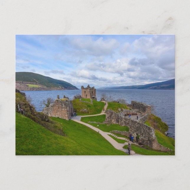 Ruins of Urquhart Castle along Loch Ness, Scotland Postcard (Front)