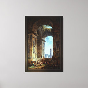 Ruins With An Obelisk In The Distance Canvas Print