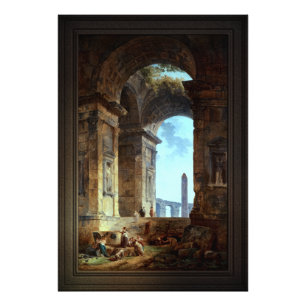 Ruins With An Obelisk In The Distance Photo Print