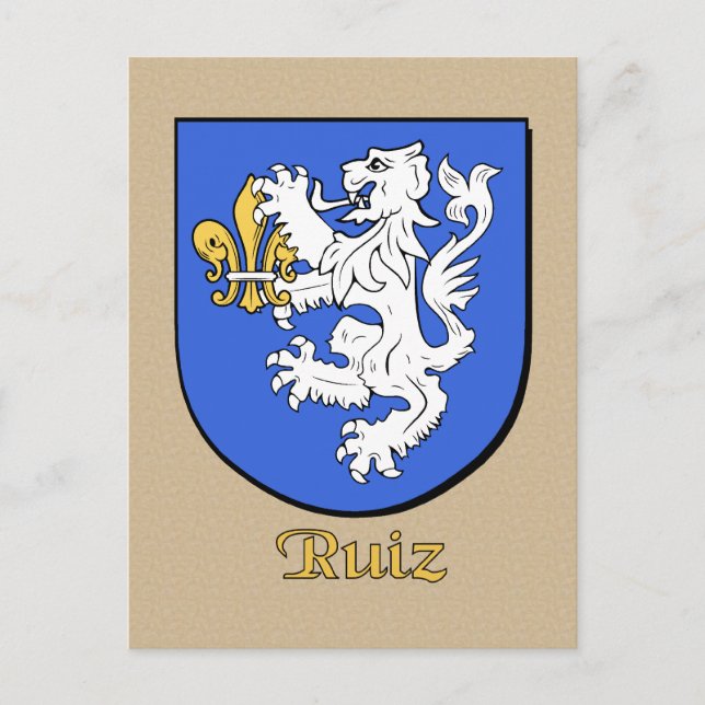 Ruiz Family Heraldic Shield Postcard (Front)