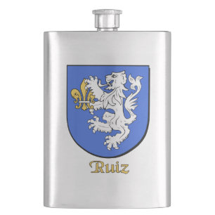 Ruiz Heraldic Shield Hip Flask
