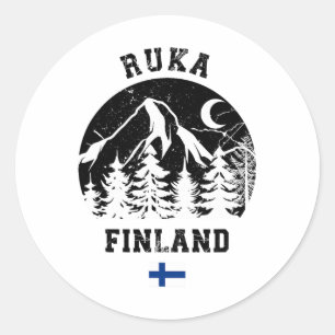 Ruka Kuusamo Finland Ski Resort Rukatunturi Alpine Classic Round Sticker