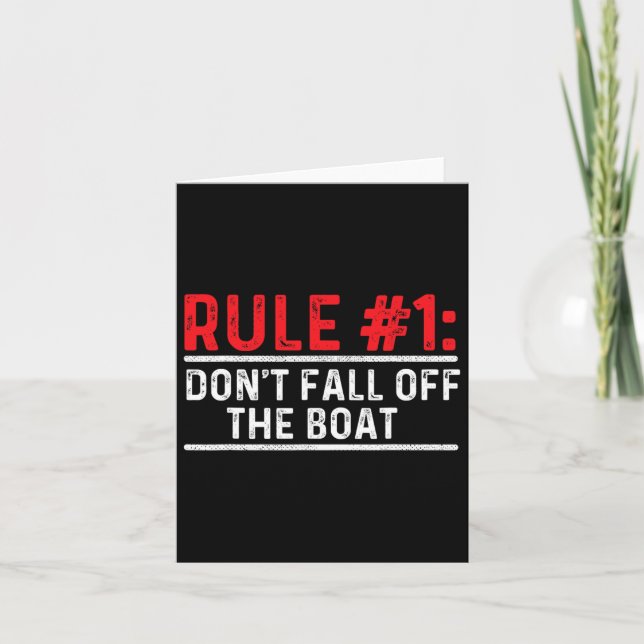 Rule 1 Don't Fall Off The Boat - Boating Sailing M Card (Front)