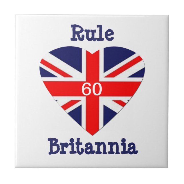 Rule Britannia! 60-Union Jack Heart Tile (Front)