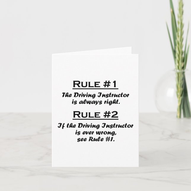 Rule Driving Instructor Card (Front)