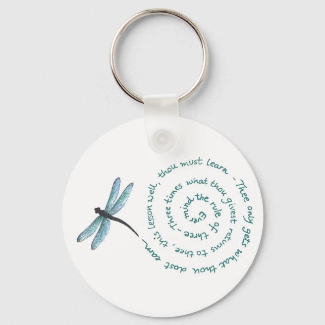 Rule of 3 - Witch's law -Wiccan Rede Key Ring (Front)