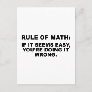Rule Of Math Postcard