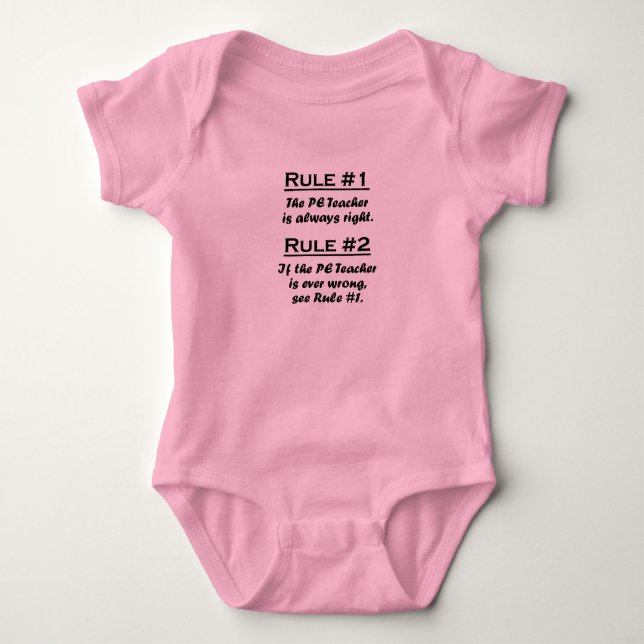 Rule PE Teacher Baby Bodysuit (Front)