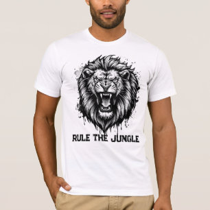 Rule The Jungle Lion Graphic Powerful King Lion T-Shirt
