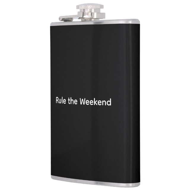 Rule the Weekend Vinyl Wrapped Flask (Left)