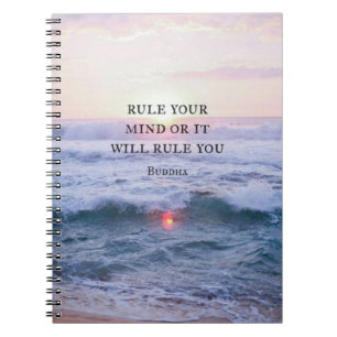 "Rule Your Mind Or It Will Rule You" - Buddha Spiral Notebook