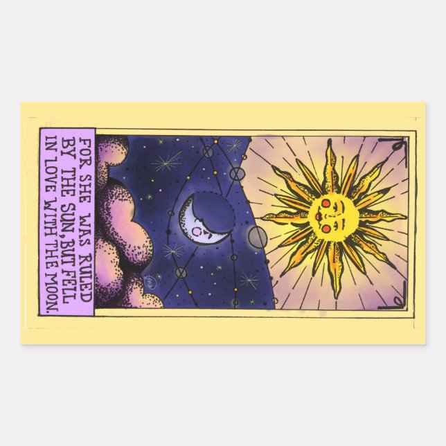 Ruled by the Sun/In Love with the Moon Sticker (Front)
