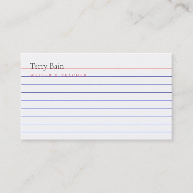 Ruled / Lined Index Card (Front)