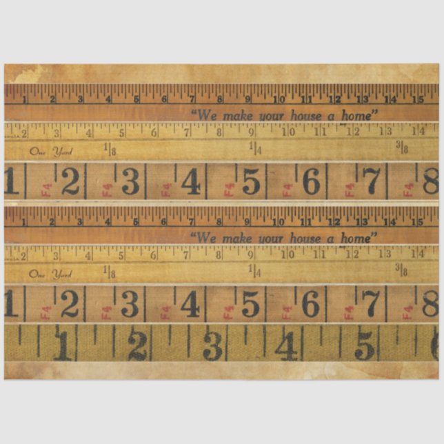 Ruler Junk Journal Decoupage Paper (Front)