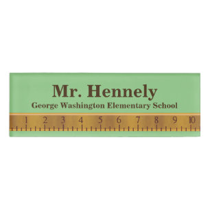 Ruler Teacher's Custom Name Tag