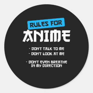 rules  anime clothing manga art cosplay otaku gift classic round sticker