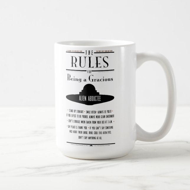 Rules for Being a Gracious Abductee Coffee Mug (Right)