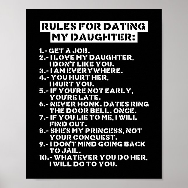 Rules for dating my daughter poster (Front)