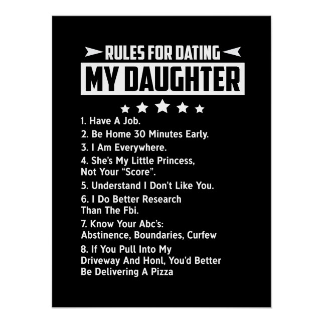 Rules for dating my daughter poster (Front)