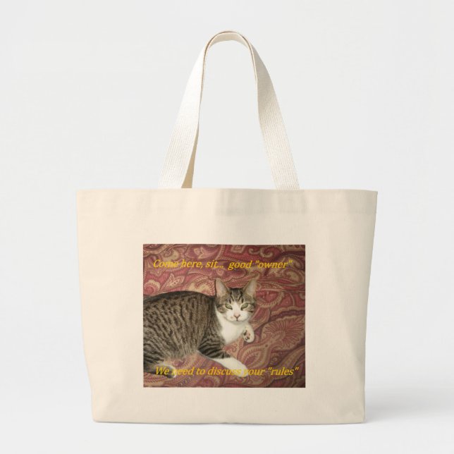 Rules Kitty Large Tote Bag (Front)