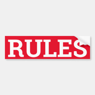 RULES sign/sticker/MAGNET Bumper Sticker