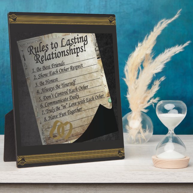Rules to Lasting Relationships Plaque (Side)