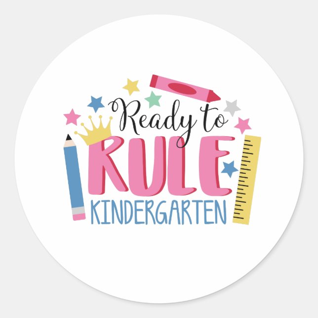 Ruling Kindergarten Classic Round Sticker (Front)