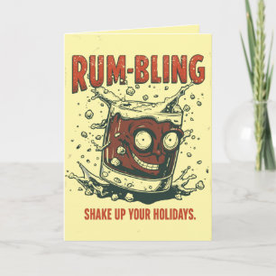 Rum-bling – Funny Christmas Rum Drinking Pun Card