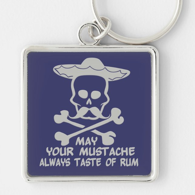 Rum Moustache custom colour key chain (Front)